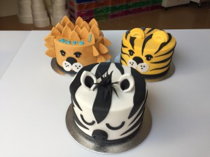 Kindertaarten - Jungledieren leeuw tijger zebra