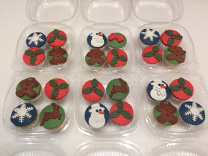 Cupcakes - Uitdeeldoosjes mini cupcakes Kerst