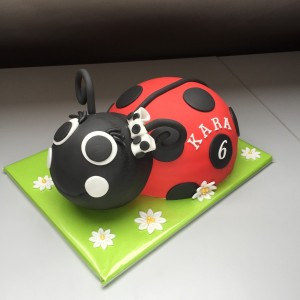 Kindertaarten - 3D Lieverheersbeestje Lady Bug taart