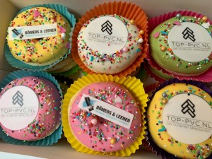Cupcakes - Donuts voor een bedrijf met eetbare print