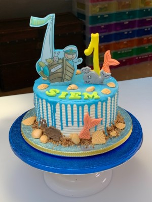 Drip cake - Zeilboot fototaart dripcake Siem